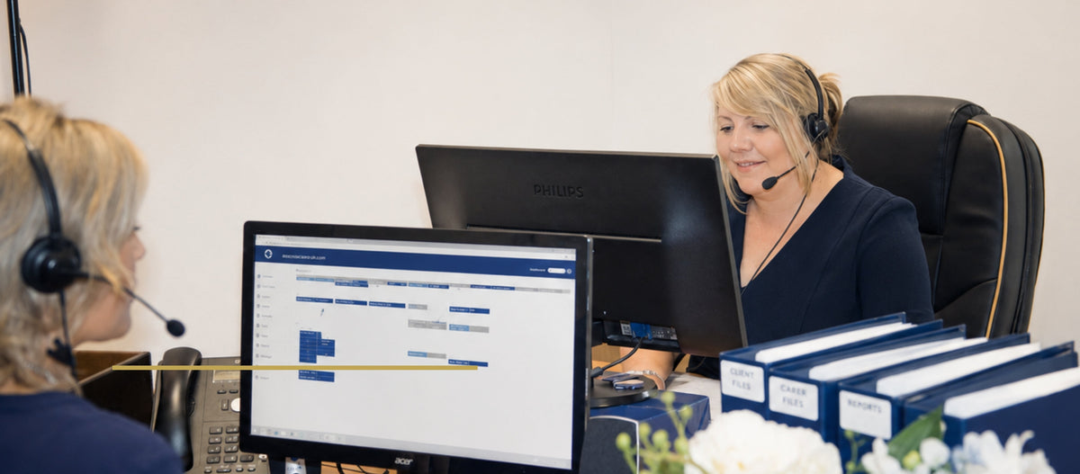 Access Care office team helping with live-in care enquiries.
