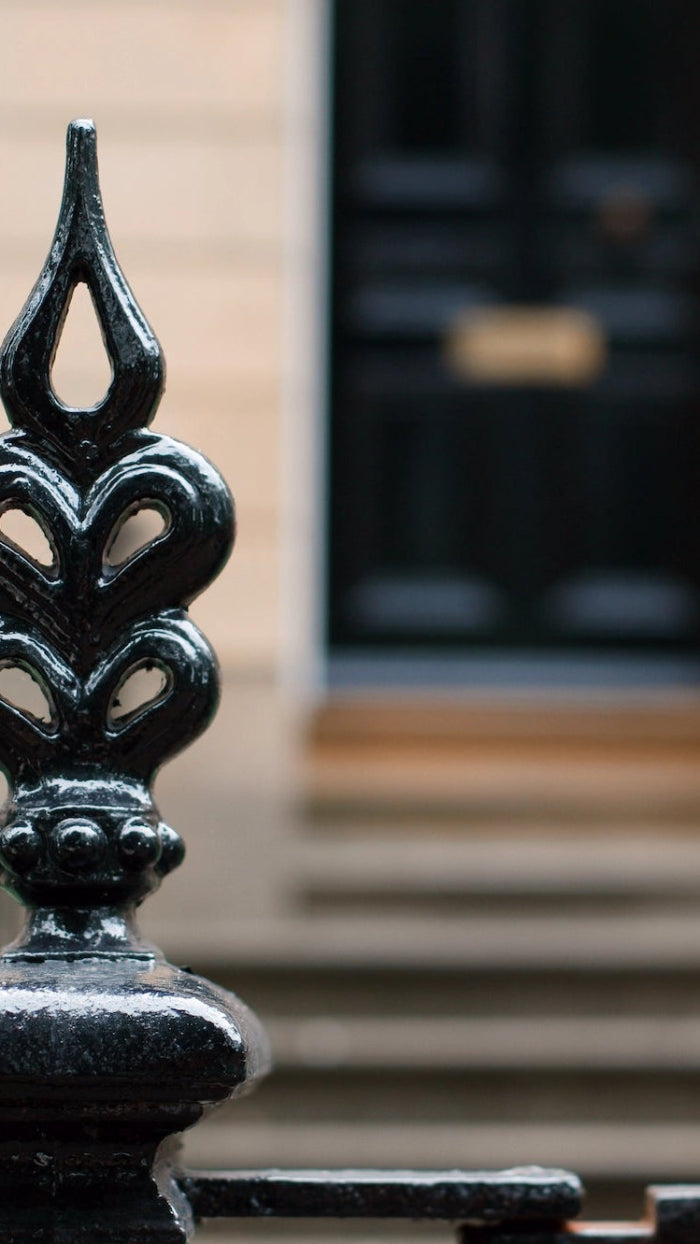 elegant london home railing and door
